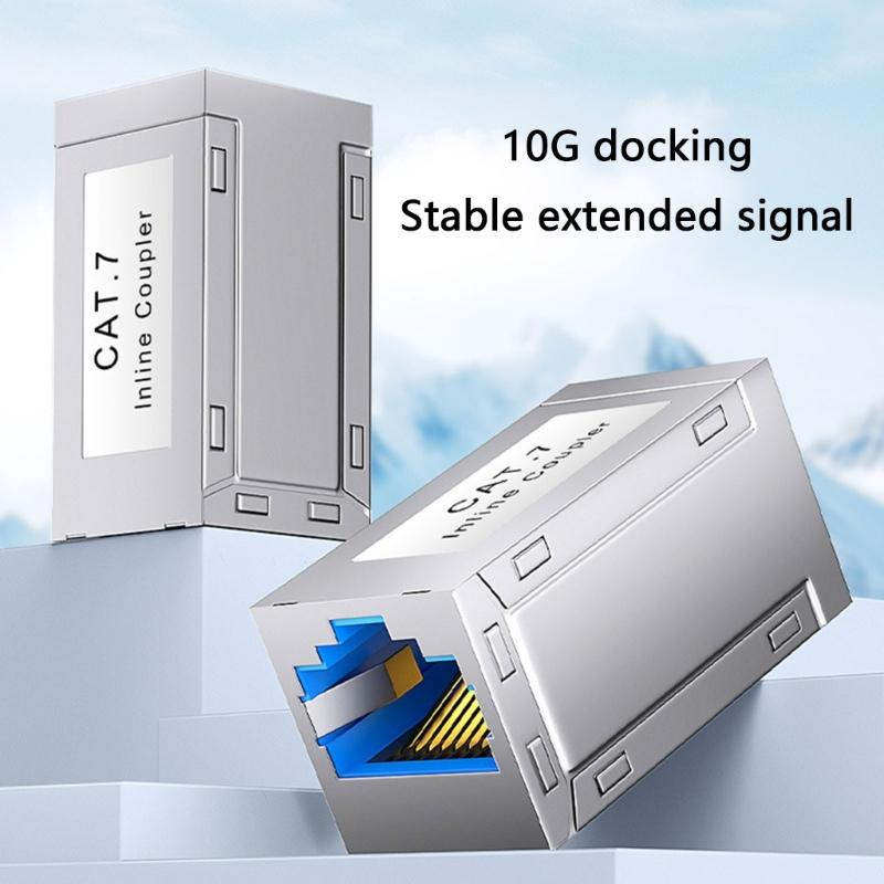 Shielded RJ45 Ethernet Coupler Cat6A Cat7 Compatible 10Gbps Fast speed Networking Cable Connectors with STP FTP Protections