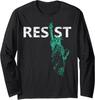 Distressed Statue of Liberty Resist Design Statue Long Sleeve T-Shirt