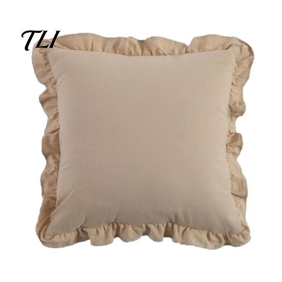 Cuscini Decorativi Tinta Unita Copricuscino Arricciato, Federa a Quadri in Cotone con Bordo Arricciato, 18x18 Comodo Slip Pollici 20x12 Copertura Decorativa per Casa di Campagna