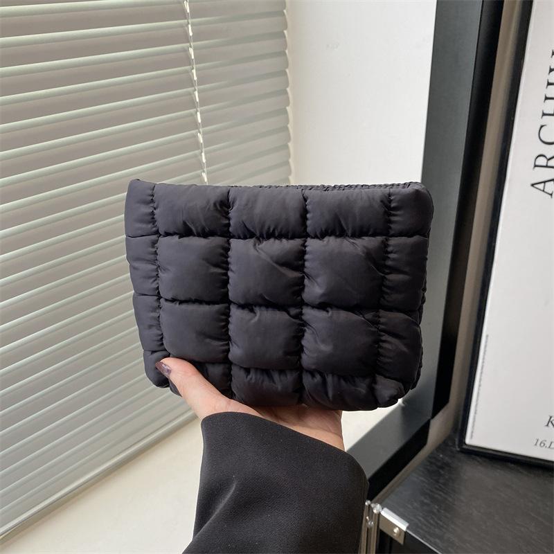 Koreanischer Ins-High-Value-Unifarben-Quadrat-Clutch-Tasche einfache große Kapazität Kosmetiktasche Temperament modische kleine quadratische Tasche Damen