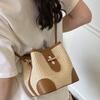 Summer contrasting color small bag women's 2025 new foreign style fashion messenger bag high value casual shoulder bucket bag