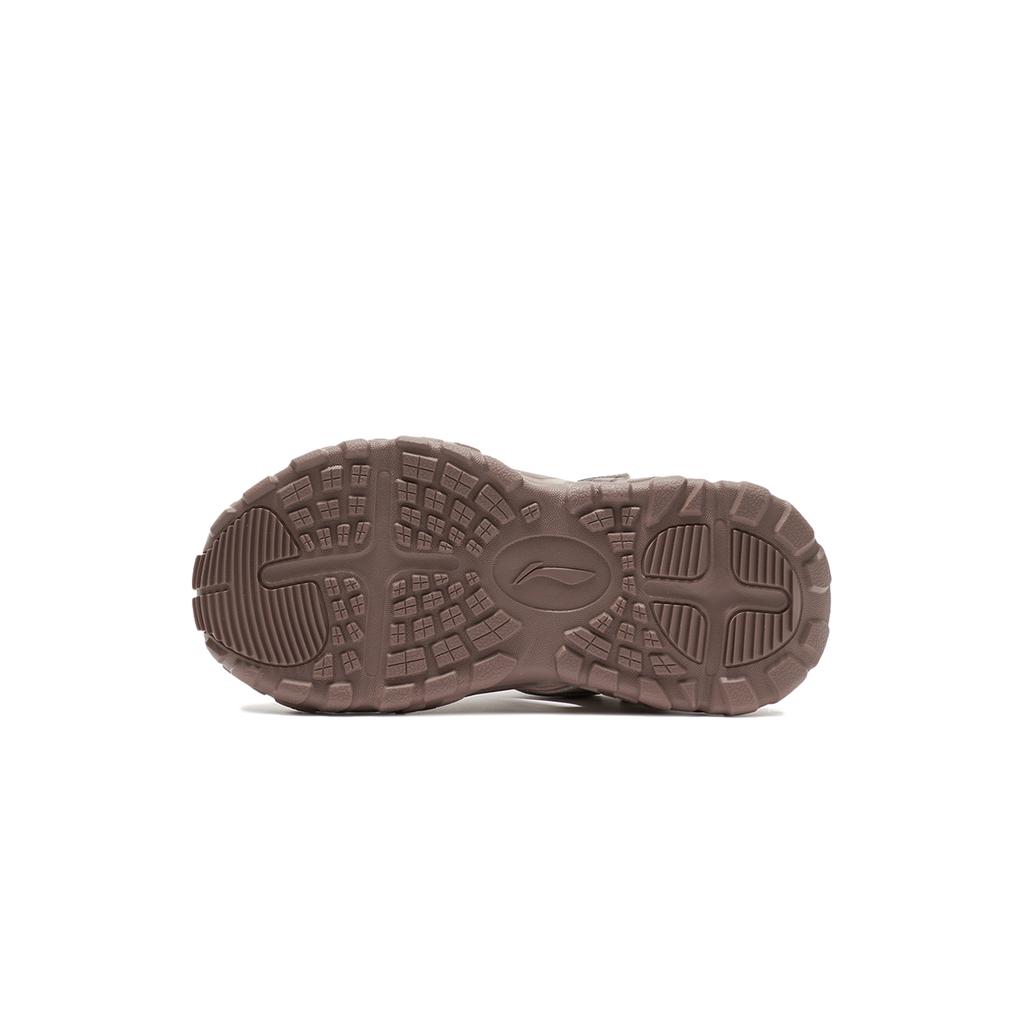 Li Ning Kids Sports Lifestyle Series Synthetic Leather Fashion Simple Versatile Breathable Low-Top Sandals Kids Sandals Deerskin-Brown YKKS016-15