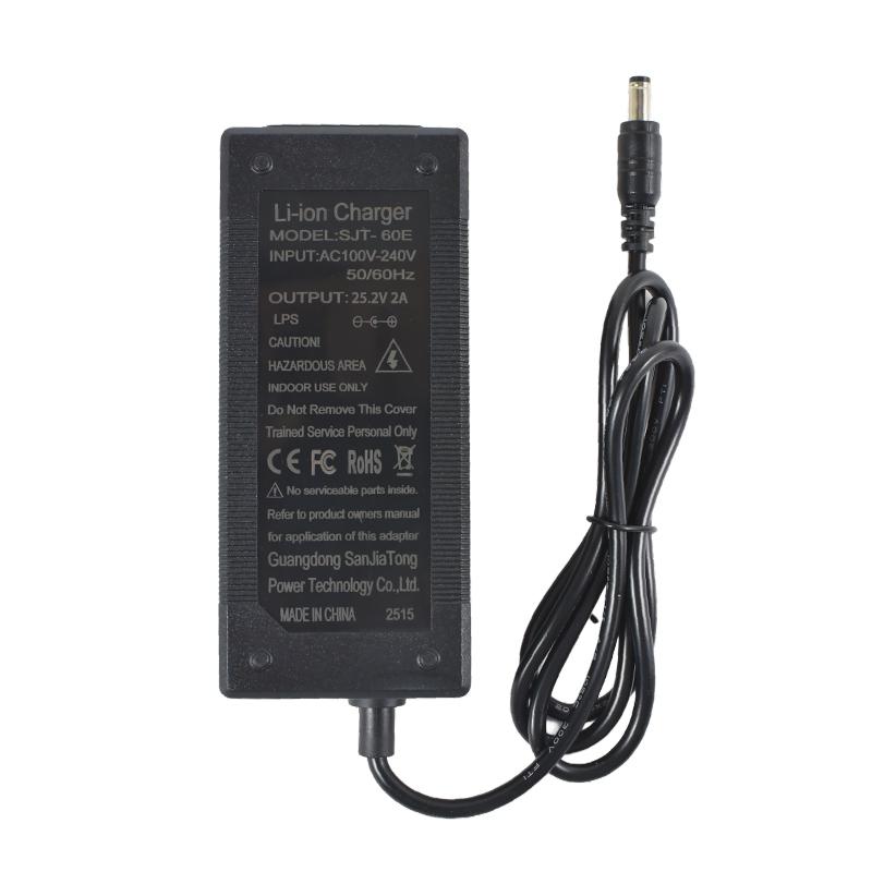 25.2V 2A Li-ion charger for 6S 21.6V 22.2V 2A DC Polymer lithium battery Pack Charger High quality DC5.5*2.1MM Plug 100-240V