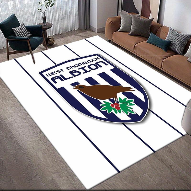 West Brom Flannel Pattern Square Carpet,Area Rug,Carpet Rug for Living Room Bedroom Sofa Playroom Decor,Non-slip Floor Mat