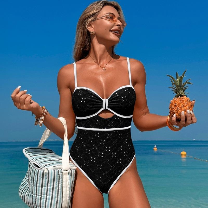 Costume da bagno intero sexy tinta unita da donna Stile europeo