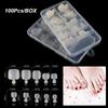 100Pcs Clear Natural Nail Extension Nail Art False Toe Nails Foot Tips Toenail Tablet Toe NailsTips