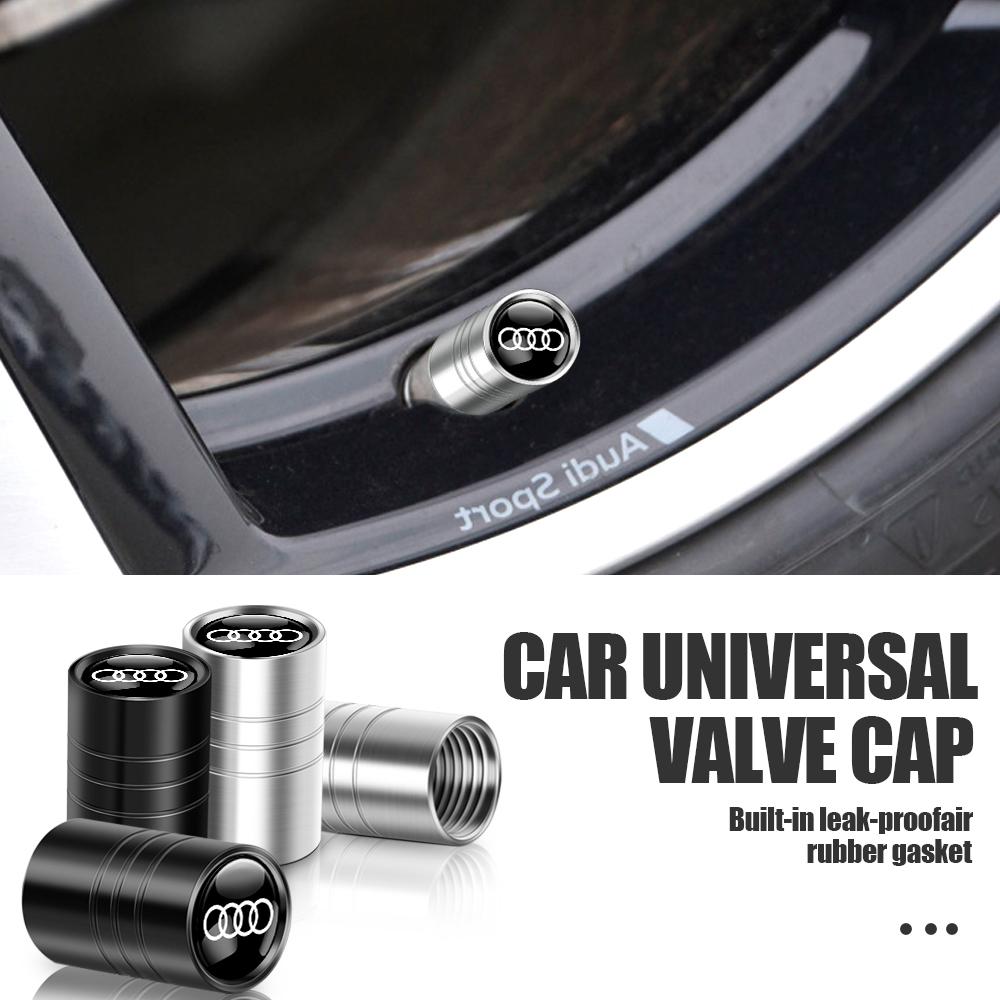 4ks 3D kovové stylingové krytky ventilků pneumatik pro auto, příslušenství k ráfkům pro Audi A1 A2 A3 A4 A4L A5 RS RS3 RS4 RS5 RS6 R8 S1 S2 S3 S4 S5