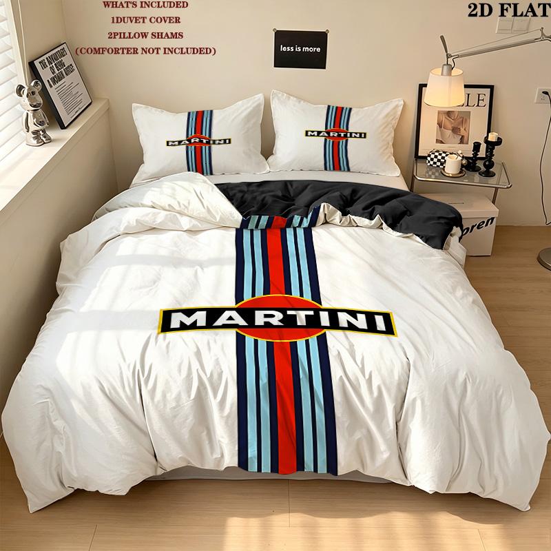 Martini Pattern Bedding Quilt Set Quilt Cover Pillowcase Home Birthday Gift(1 * duvet cover + 2 * pillowcase, without core)