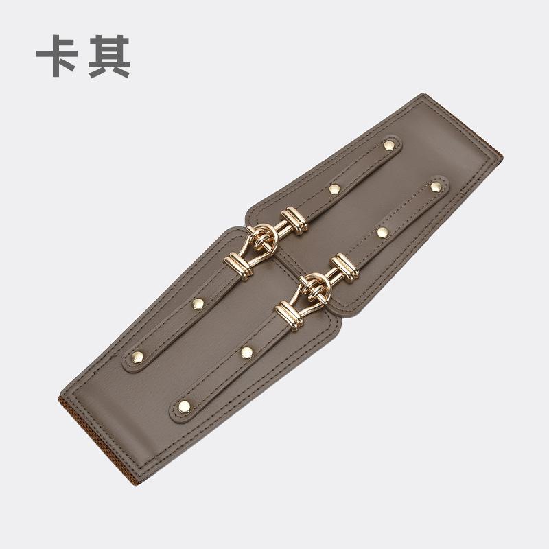 Belt Women'S Dress Wide Waist Seal Buckle Decoration With Skirt Outer Elastic Belt Waist French Elegant And Thin