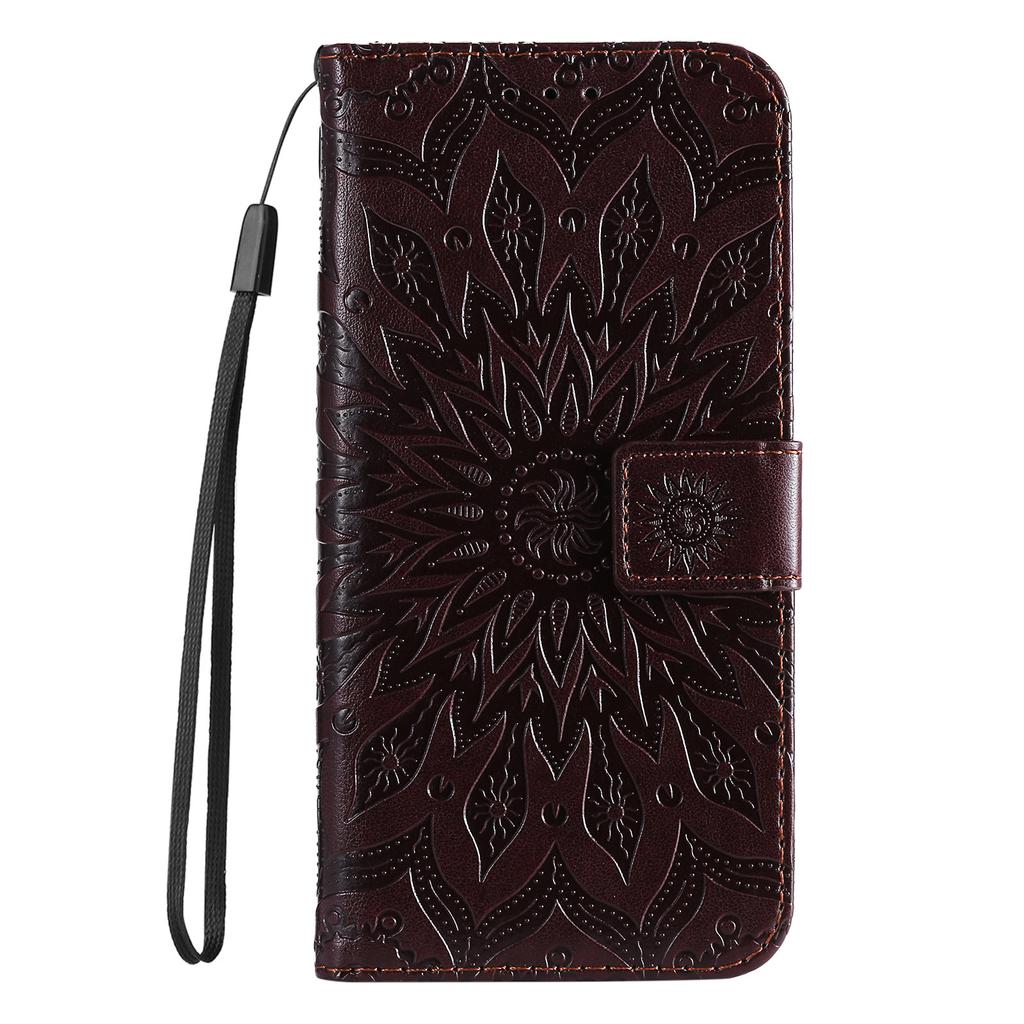 Applicable Motorola Edge 60 Fusion Embossed Mobile Phone Case Sun Flower Flip Leather Case Insert Card Money