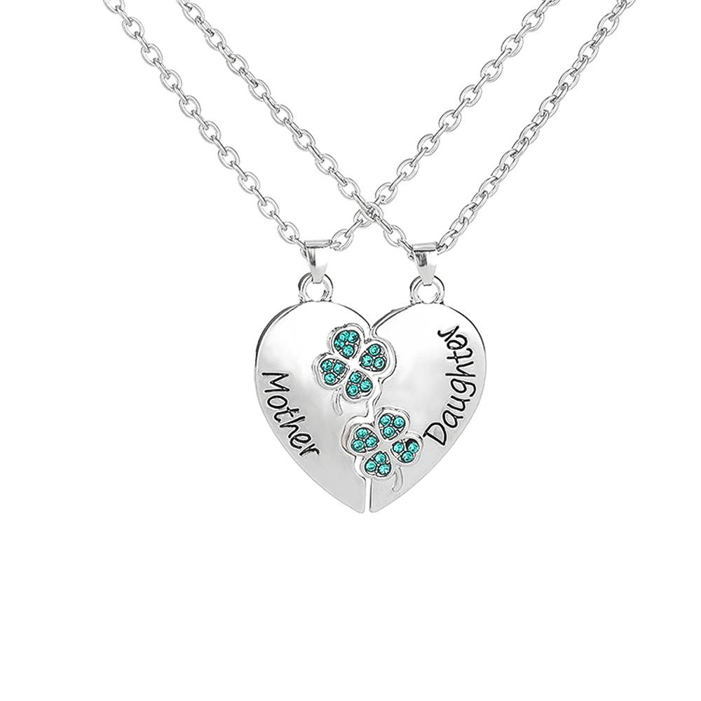 2Pcs/Set Funny Crystal Butterfly Star Moon Pattern Design Heart Granddaughter&Grandma Necklace Mother s Day Gift 45cm