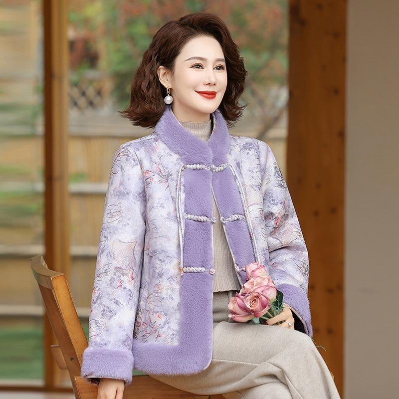 

Благородная зимняя стеганая куртка новый женский темперамент флис и утолщенная хлопковая куртка 5XL фиолетовый