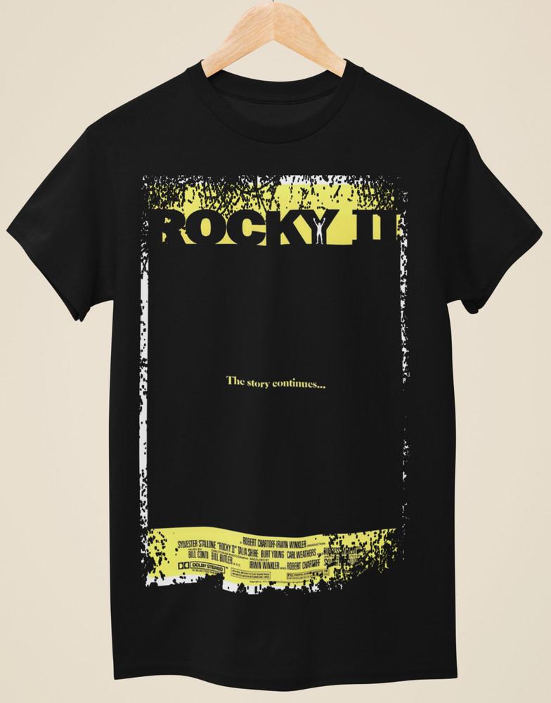 Rocky II - Movie Poster Inspired Unisex Black T-Shirt Unisex T-Shirt XXXXL
