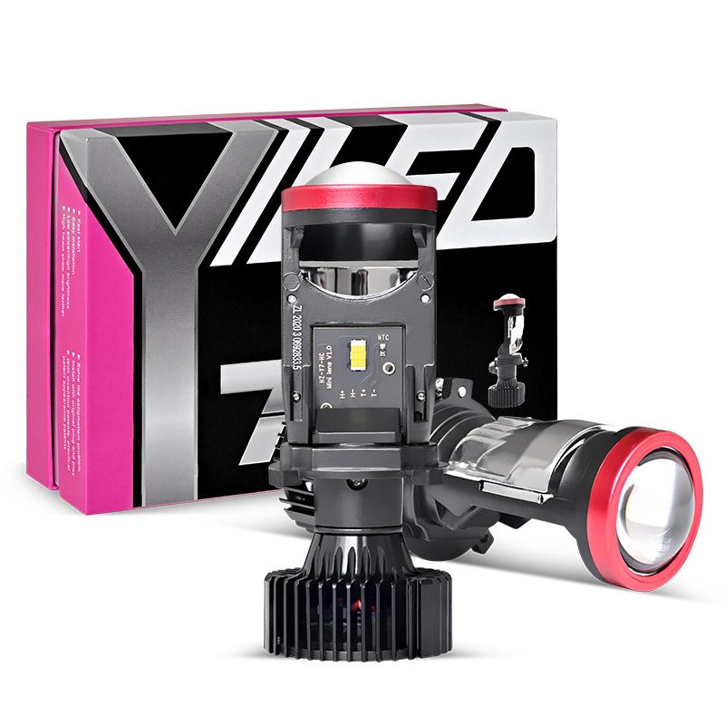 Auto LED Headlight H4 Lens Y7D Y8 Y6D LED Headlight 12-24V Motorcycle Headlight Double Lens