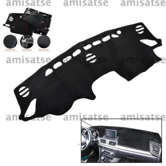 1pc Black Dashmat Dashboard Mat Cover Anti-Sun For Mazda 3 M3 2014 2015-2018