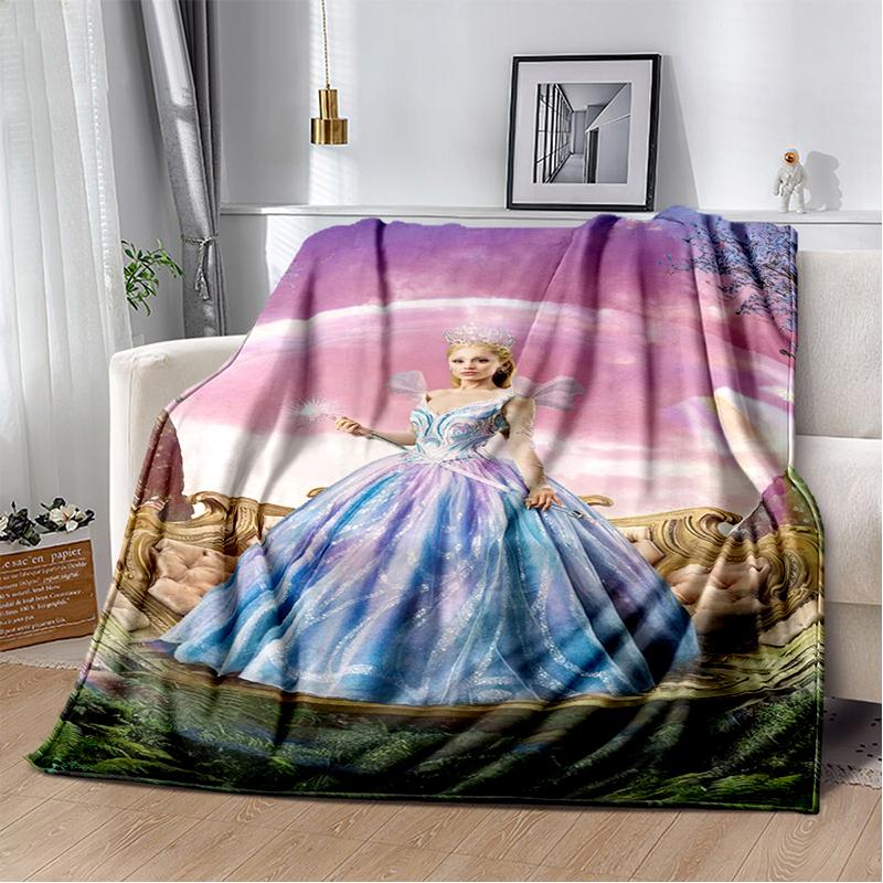 3D Glinda Musical Movie Wicked Cartoon Soft Plush Blanket,Flannel Blanket Throw Blanket for Living Room Bedroom Bed Sofa Cover