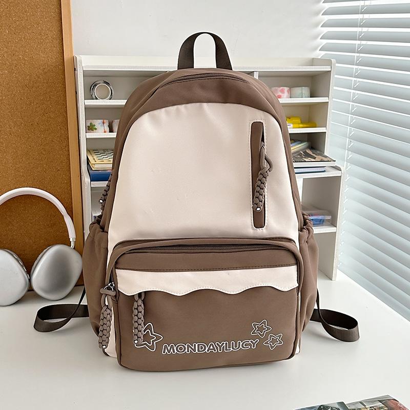 High-value schoolbag for girls, junior high school students, large-capacity backpack, dopamine soft girl travel backpack
