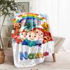 Custom Name Cocomelon Theme Printed Blanket - Perfect for Couch, Bed, Travel & Outdoor Use | Machine Washable, Cozy & Durable.