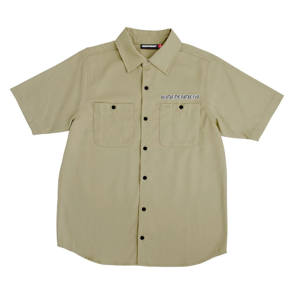 Independent Skateboard T-Shirt Union Work Shirt Khaki