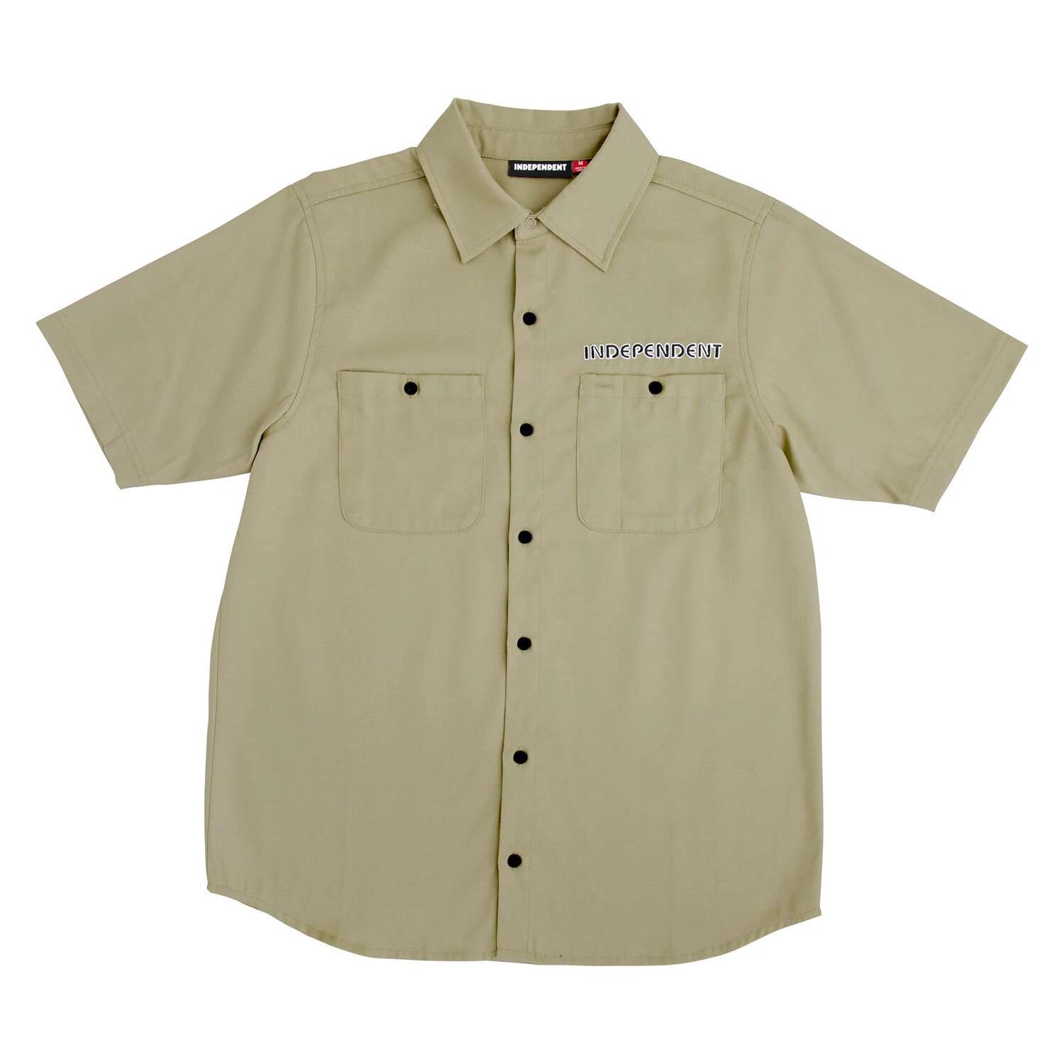 Independent Skateboard T-Shirt Union Work Shirt Khaki S
