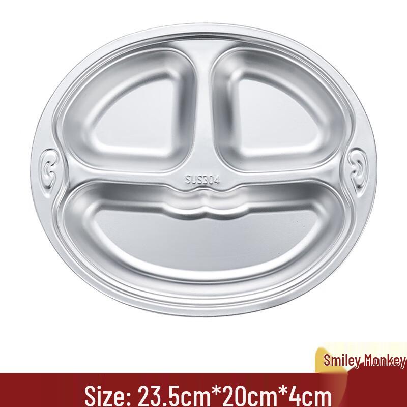 Cartoon Kids 304 Stainless Steel Divided Meal Plate