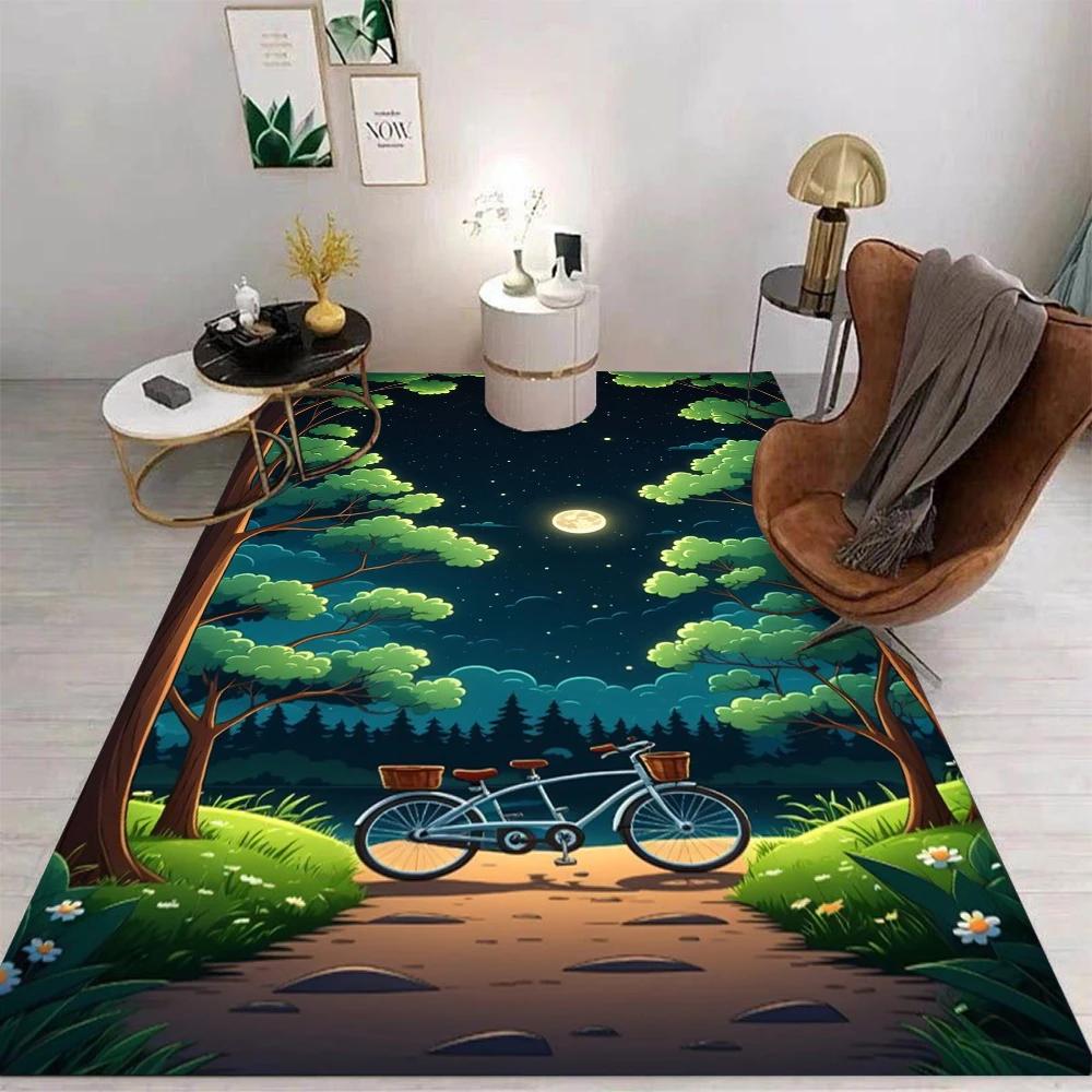 Landscape Carpet Living Room Bedroom Kitchen Sofa Table Balcony Rug Non-slip Washable Mat Home Exquisite Ornaments Ins