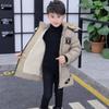 Boys' Winter Thickened Hooded Jacket Mid-length Boys' Padded Jacket Plus Velvet Korean Version of The Big Children's Padded Jacket