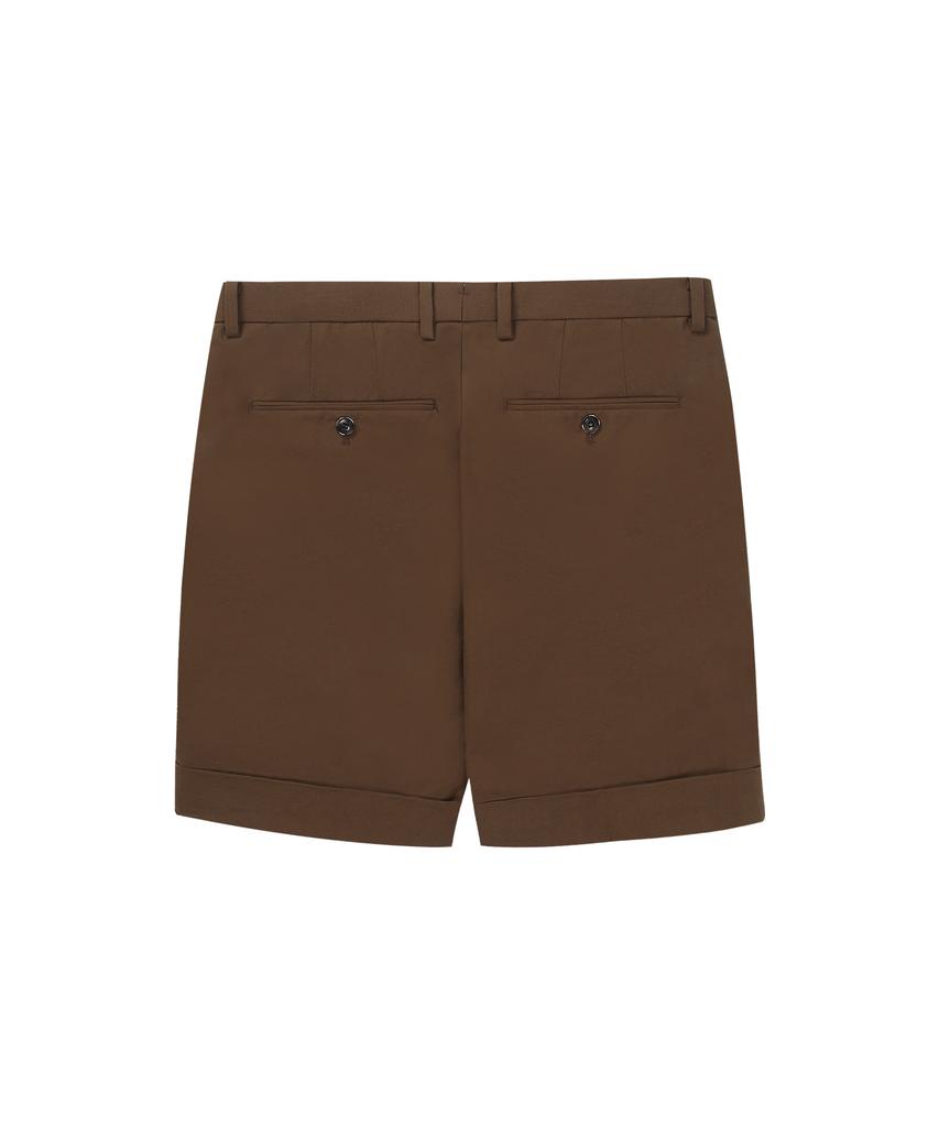 Soru Double-Pleat Tapered Bermuda Pants_Brown