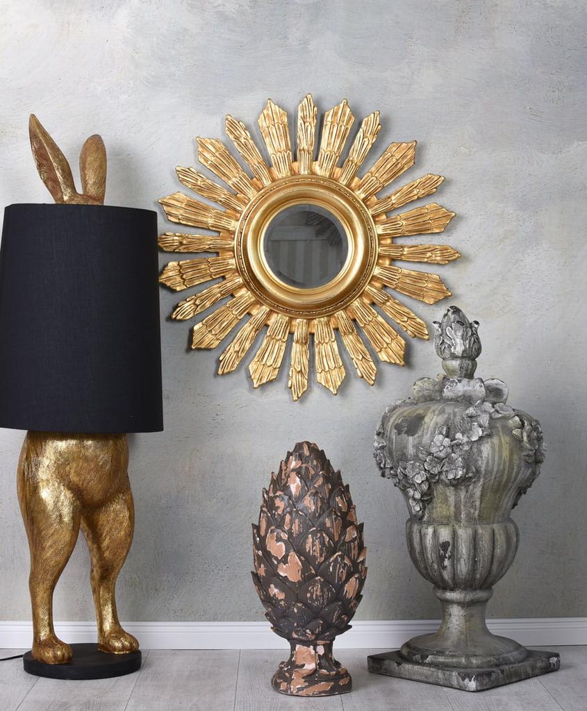 Decorative mirror, golden, louis style, round, baroque, 70 cm