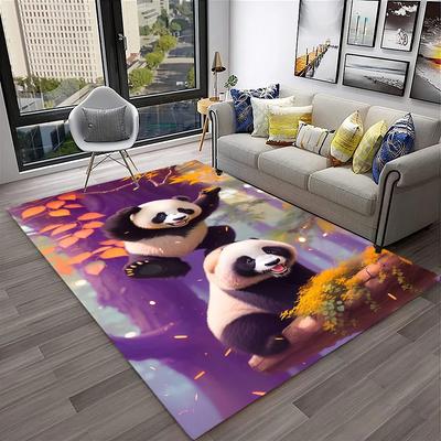 3D Cartoon Cute Panda Animal Child Play Carpet Rug for Home Living Room Bedroom Sofa Doormat Decor,Area Rug Non-slip Floor Mat