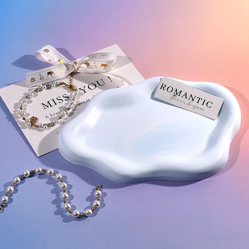 Irregular Cloud Shape Tray Silicone Resin Mold Concrete Plate Silicone Mold Diy Gypsum Cement Candle Holder Casting Mold