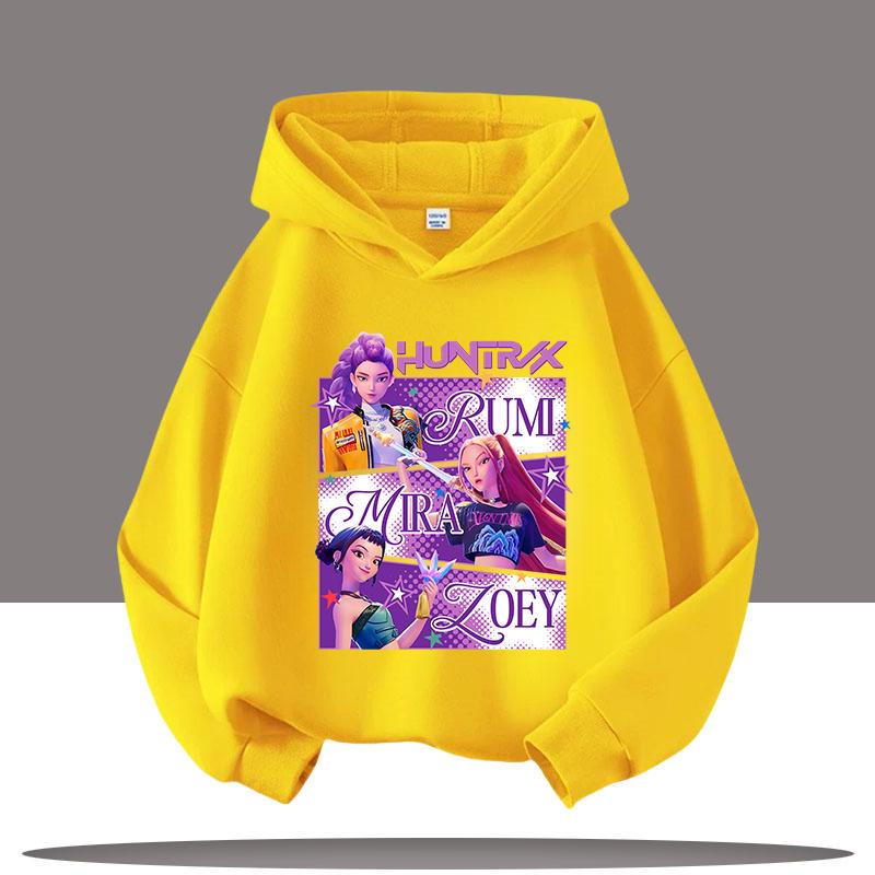 Y2K KPop Demon Hunters Hoodies Teenage Girls Boys Rumi KPop Demon Hunters Hoody Autumn Casual Long Sleeve Children's Clothing