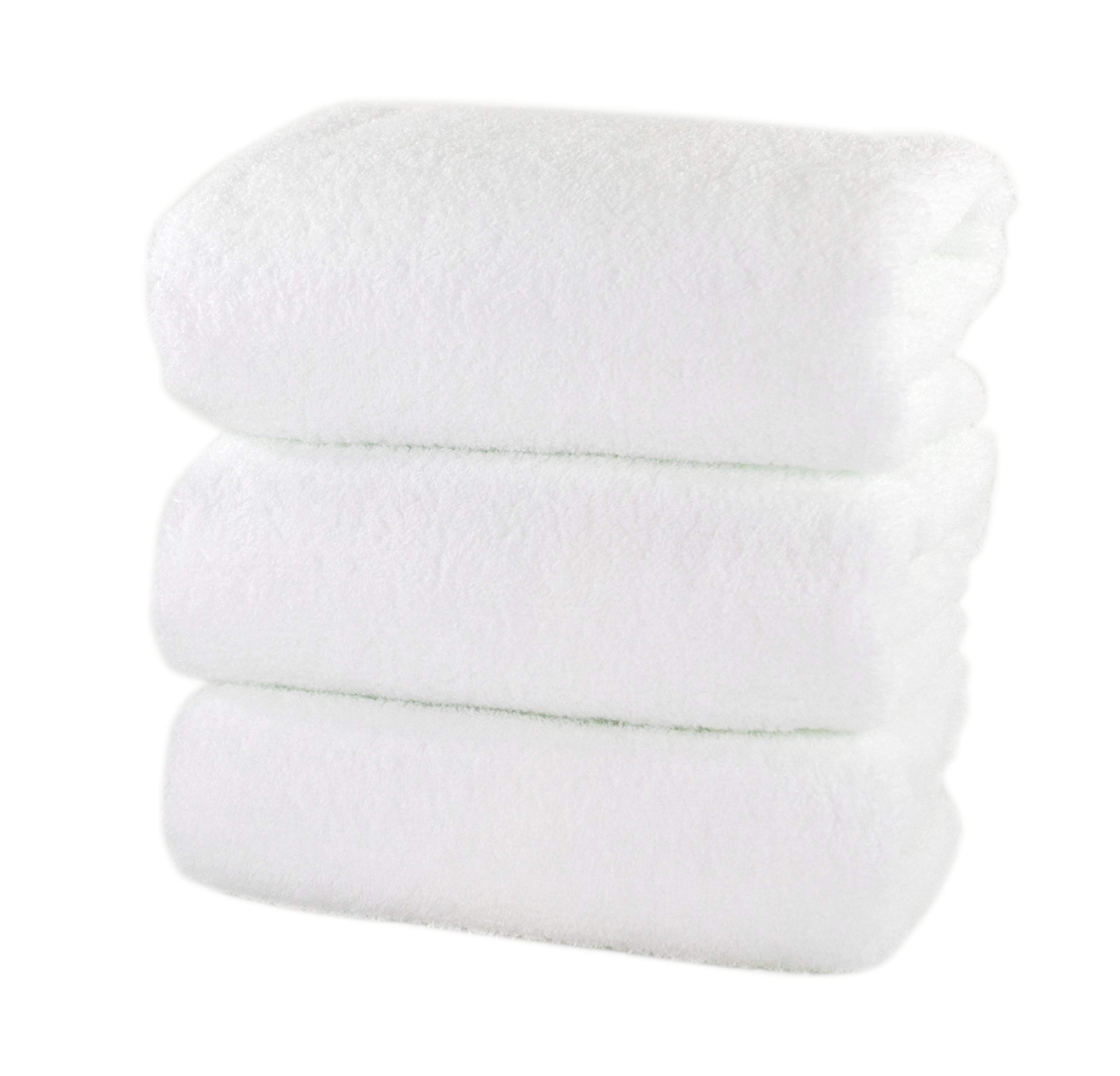 

Towelkan Daily Towel Bath Towels, Made in Japan, White, Set of 3, Approx. 60 x 120 cm, Senshu Towels