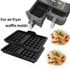 2 Piece Portable Silicone Air Fryer Waffle Mold Square/Rectangular Non-stick Baking Mold Heat-resistant Waffle Maker Pastry