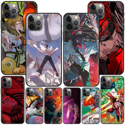 Chainsaw Man Case for Apple iPhone 14 11 13 Mini 12 Pro Max XR 7 8 + SE 2020 XS 6 6s Plus 5 5s Black Silicone Phone Cover Shell