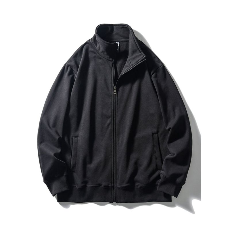 Stand Collar Sweatshirt Sports Zipper Cardigan Knitted Jacket Men's Spring and Autumn Style Export American Retro Casual Jacket