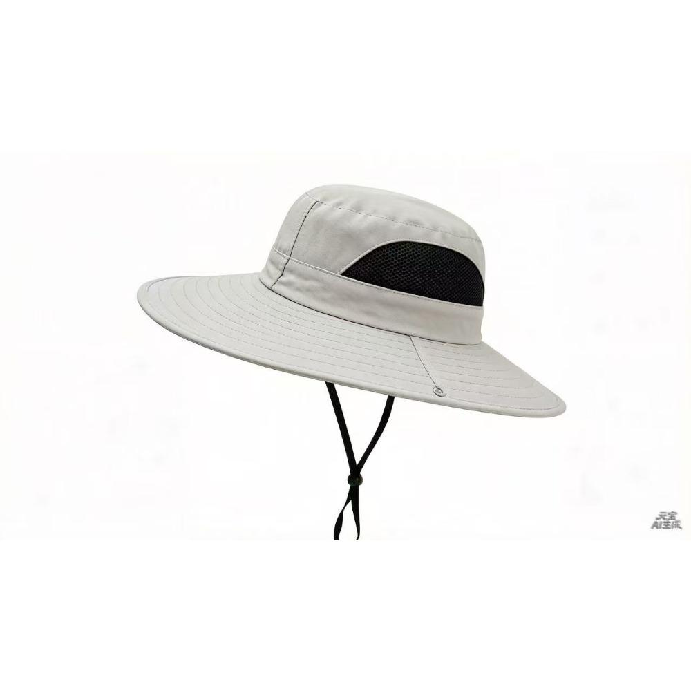 UV Protection Solar Fan Bucket Hat, Outdoor Fishing Sun Protection Cooling Fisherman Cap