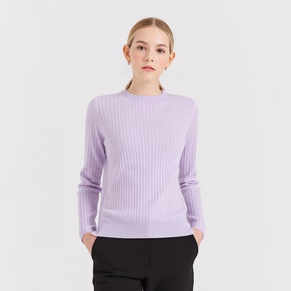 Dal Cashmere Rib Knit Pullover Lavender