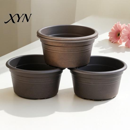 Resin Planters for Bulbs Bulb Plant Pot with Saucer, 10 Inch 13 Wide Flowerpot Decorative Pots Living Room Drainage Holes, Indoor Outdoor Planter
