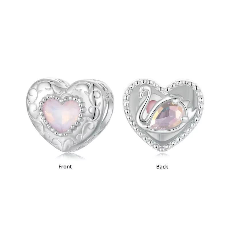 Fashion 925 Sterling Silver Charm Ballet Shoes Pendant Ballet Swan Girl Bow Bracelet Pendant SCC2759 серебряный