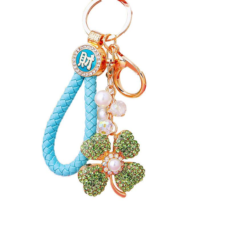 Four Clover Leaves Keychain Bag Decoration Fashion Cars Metal Pendant Gifts