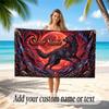 Wolf Theme Beach Towel Personalized Custom Name & Text Soft Quick Dry Beach Towel for Swimming Travel