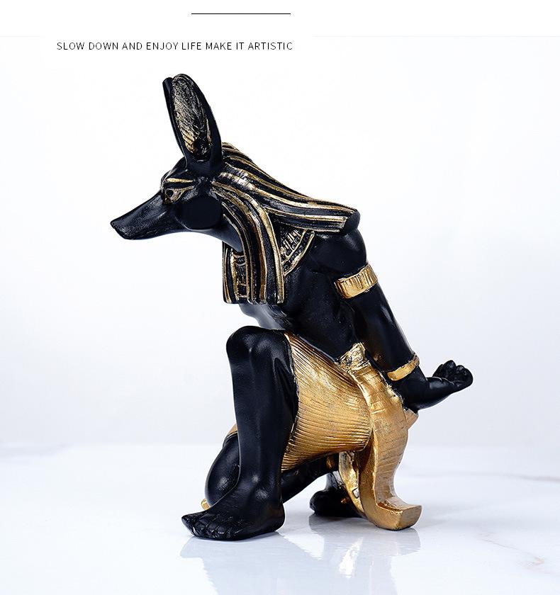 Stojak na wino i uchwyt na telefon Anubis i Bastet Dekor z żywicy