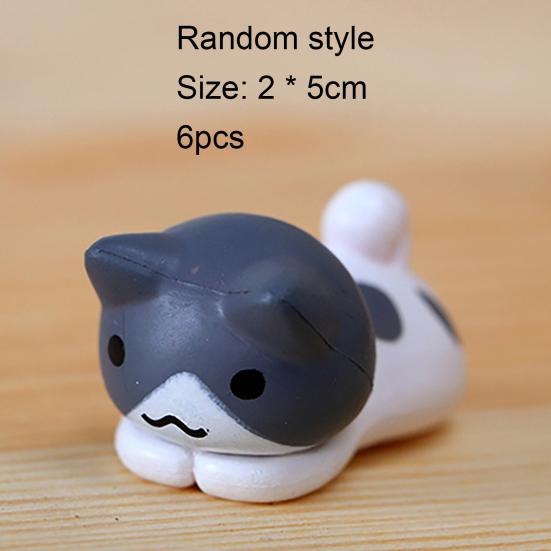 6pcs Garden Decorations Lovely Wonderful Plastic Cartoon Cat Micro Landscape