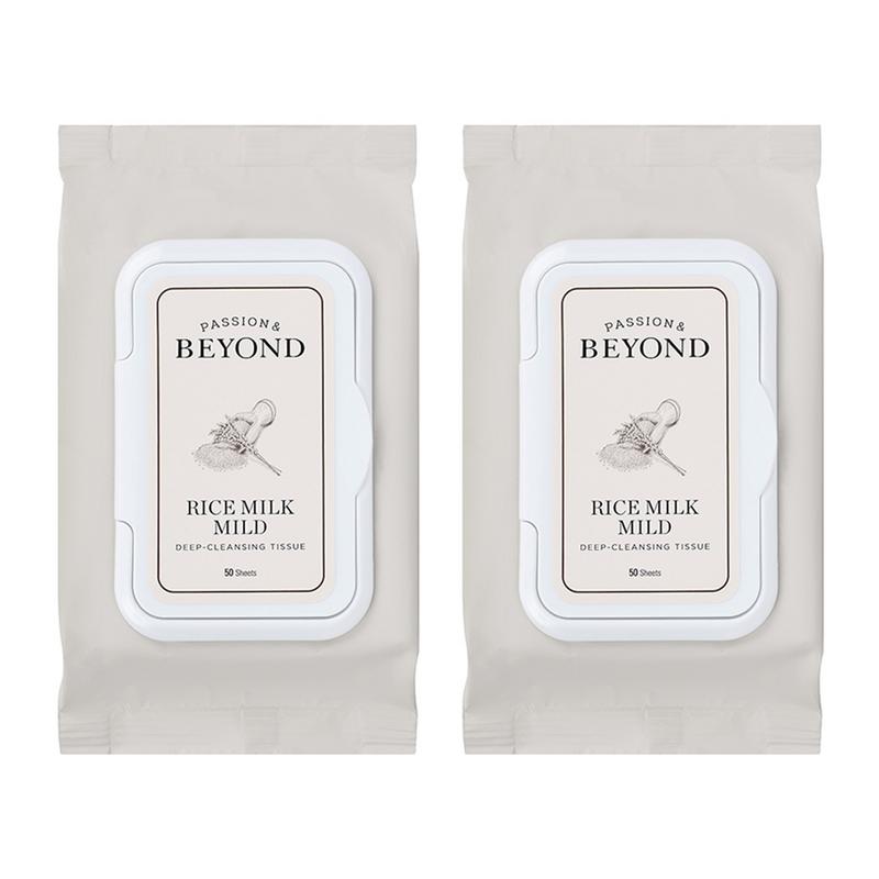 Beyond Rice Milk Mild Deep Cleansing Tissues, 50 Sheets, 2 pcs