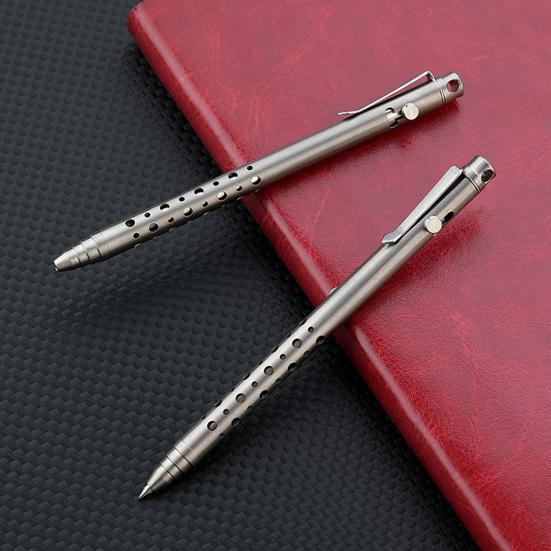 4.7" Length Titanium Alloy Ballpoint Pen Retractable Lightweight EDC Pen with Pocket Clip for Office Business School