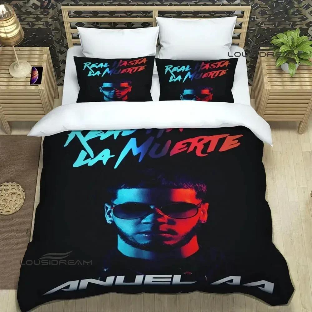 Luxury New 3D Print Rapper Anuel Aa Printed Bedding Sets Exquisite Bed Supplies Set Duvet Cover Bedding Set Luxury Birthday Gift
