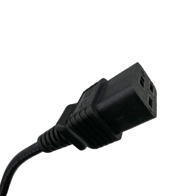 National Standard 16A 3-Prong Power Cord 53RVV 3x1.5mm² to C19 Cloverleaf, 1.8m, Black