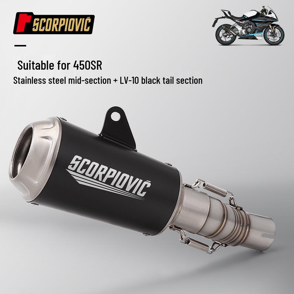 Stainless Steel Mid-Pipe & Tailpipe Muffler for Chunfeng 450SR - Easy Installation