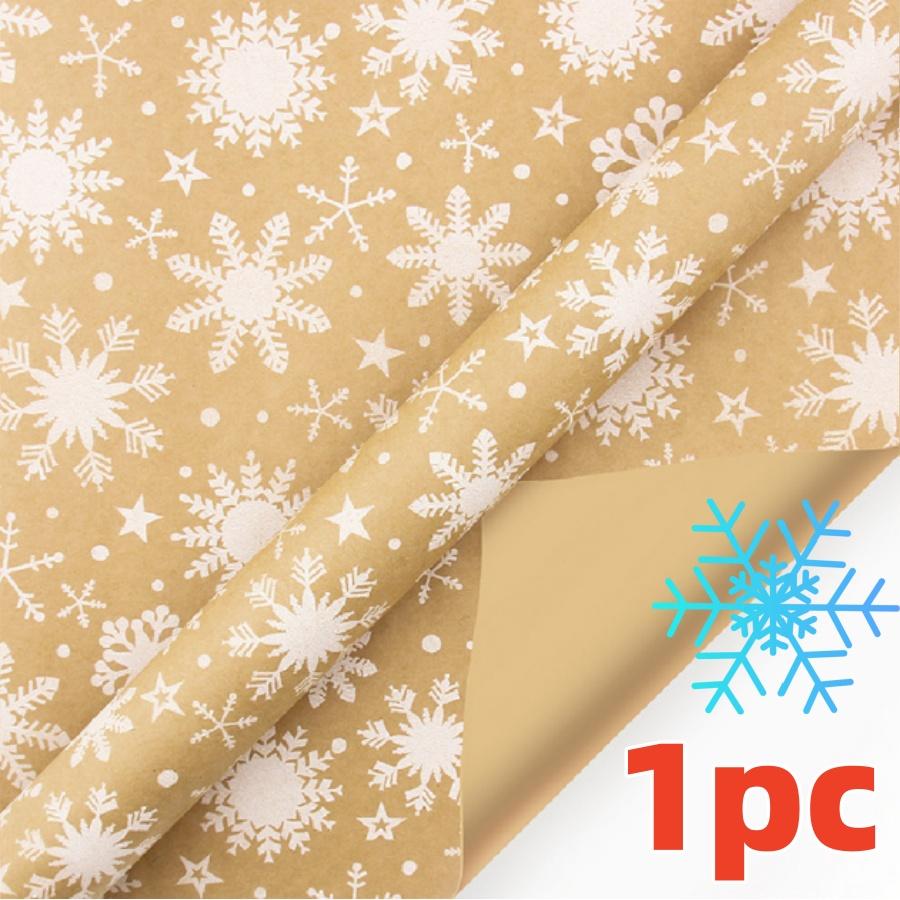 

Christmas Gift Wrapping Paper with Snowflake Tree Pattern Paper Roll 16.9 x590 Eco-Friendly Paper Material for Holiday Presents